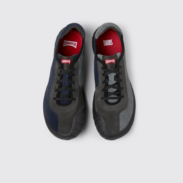 Overhead view of Twins Multicolor Nubuck Sneakers for Men.