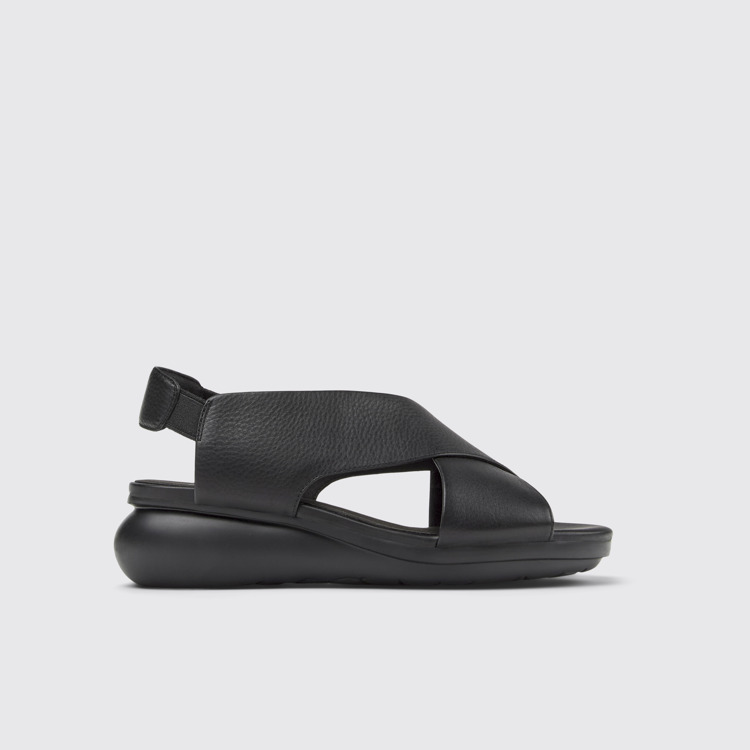 Side view of Balloon Black women’s sandal