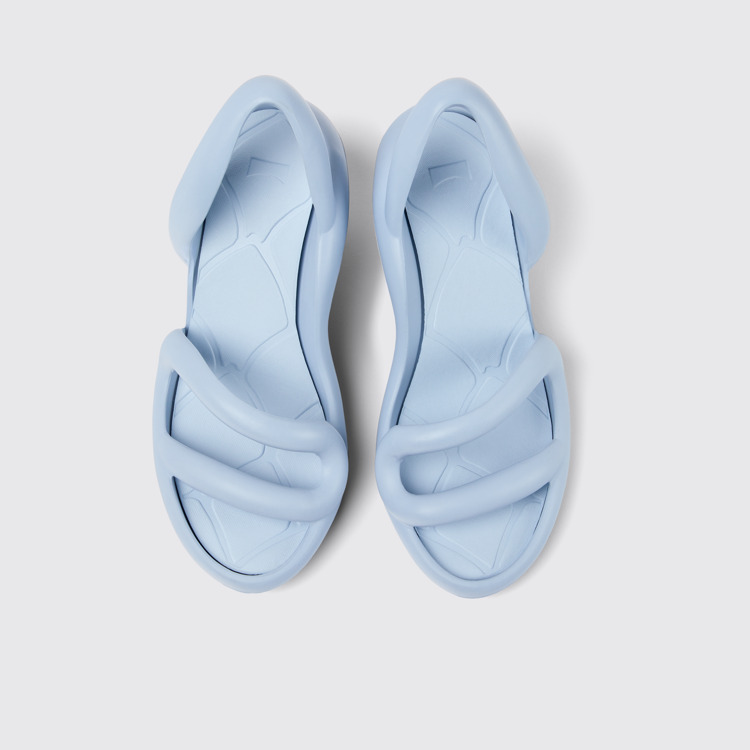 Overhead view of Kobarah Light blue unisex sandal