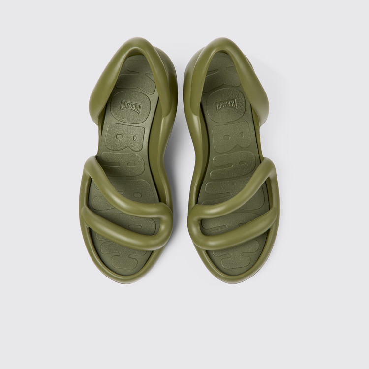 Overhead view of Kobarah Green unisex Sandal