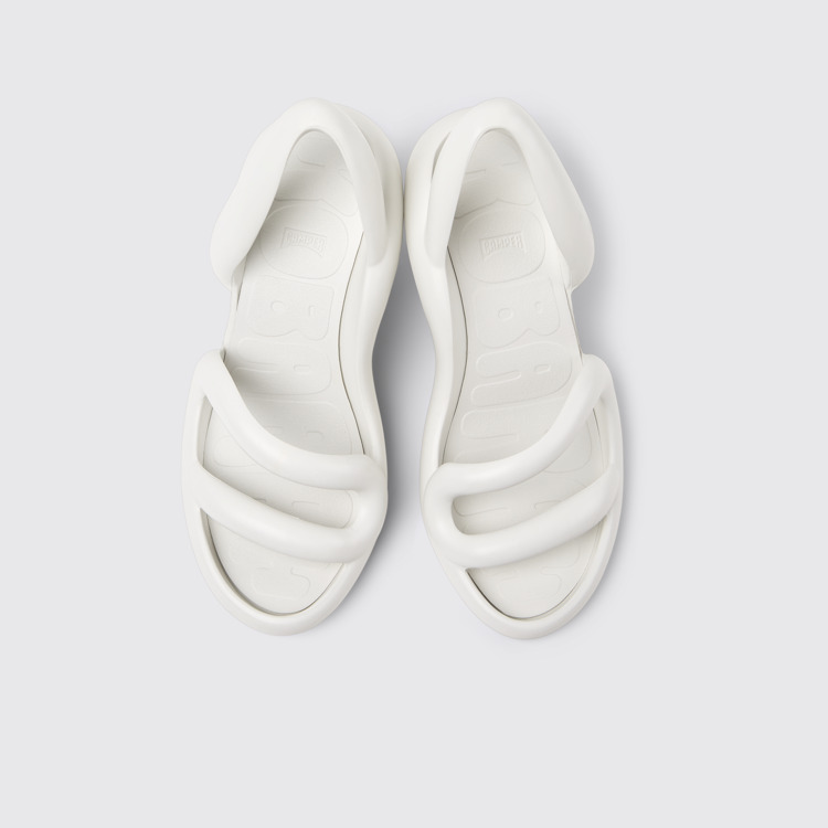 Overhead view of Kobarah White Upper Sandals for Women.