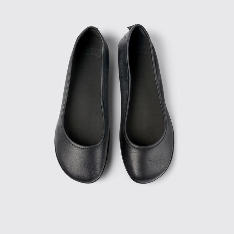 Overhead view of Right Black Ballerinas for Women