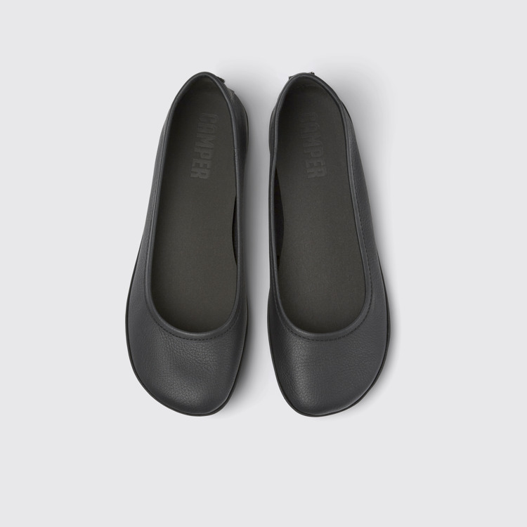 Right Schwarze Lederballerinas für Damen