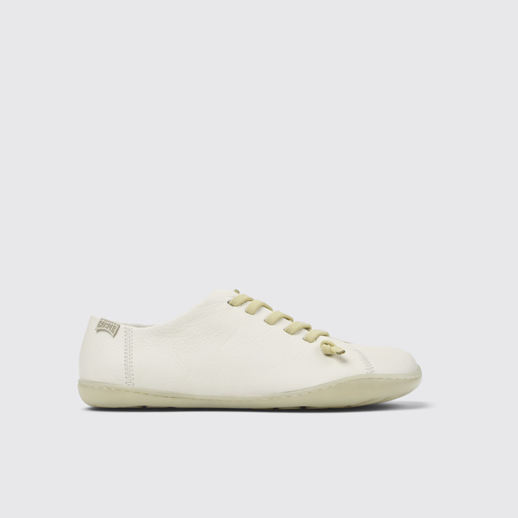 Side view of Peu White leather shoes for women