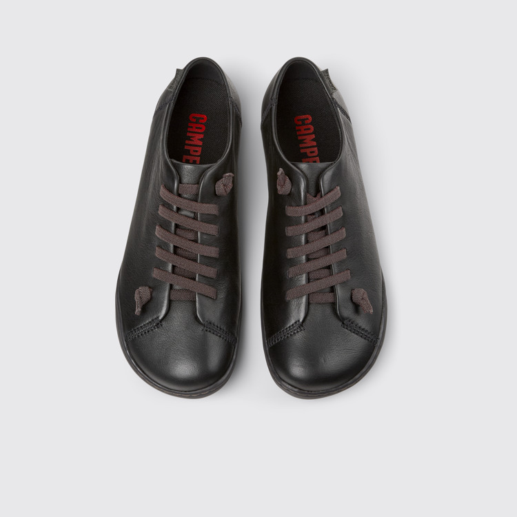 มุมมองด้านบนของ Peu Black Leather Women's Shoe.