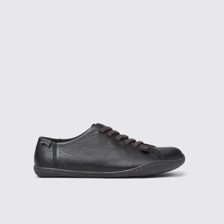 Side view of Peu Black Leather Women's Shoe.