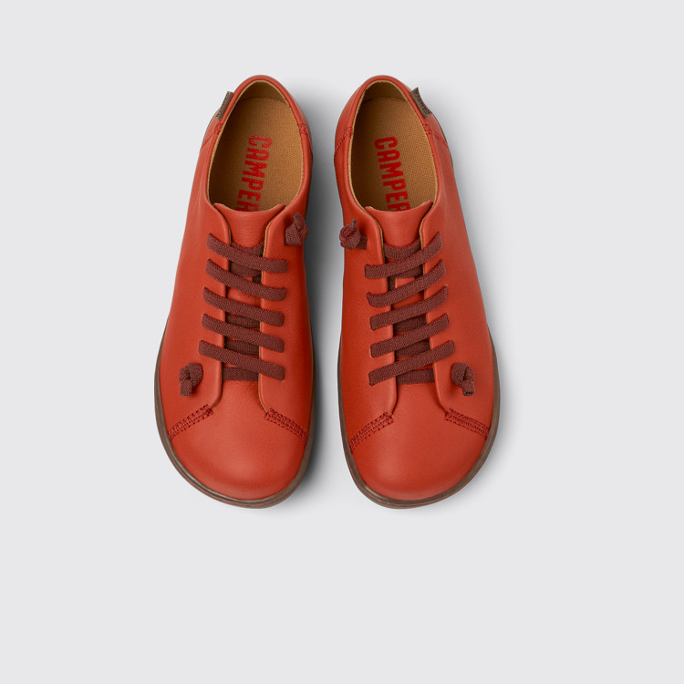 Overhead view of Peu Red leather shoes for women