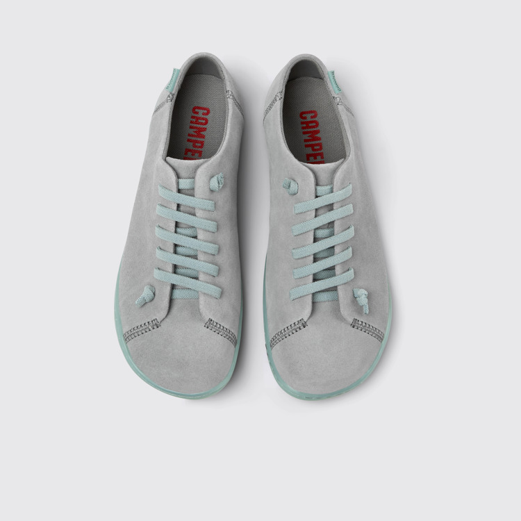 Overhead view of Peu Gray Nubuck Shoes for Women.