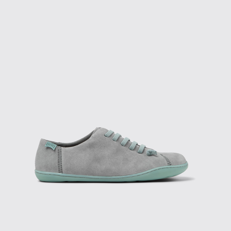 Side view of Peu Gray Nubuck Shoes for Women.