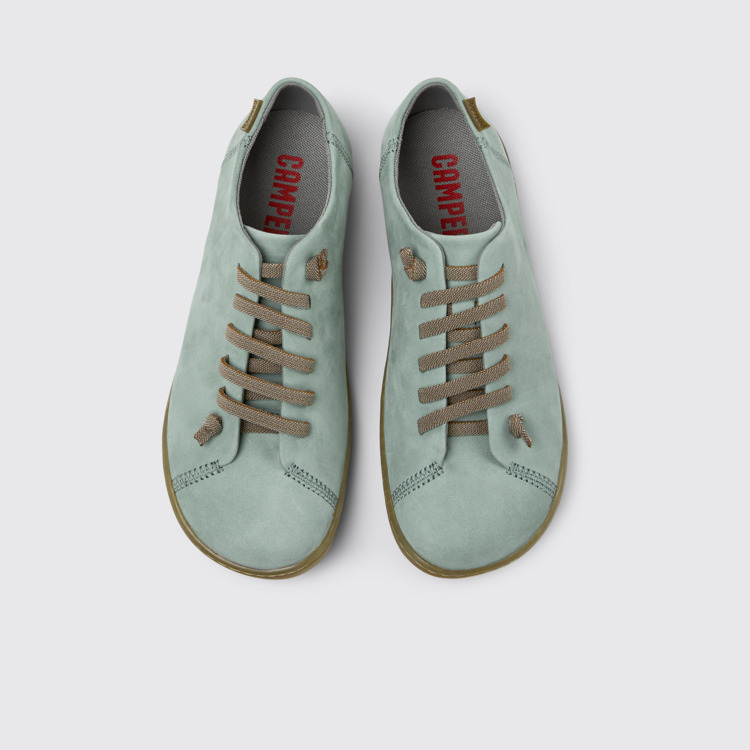 Overhead view of Peu Green Nubuck Women's Shoe.