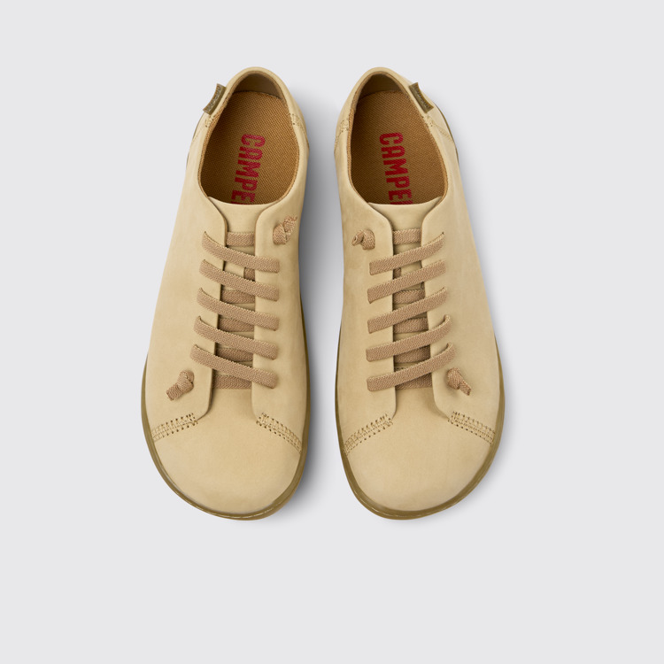 Peu Beige Nubuck Shoes for Women. modelin üstten görünümü