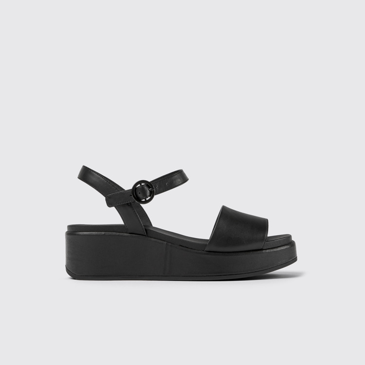 Side view of Misia Black women's sandal