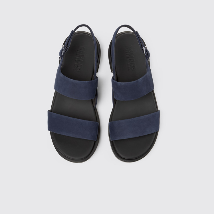 Edy Blaue Damensandalen aus Nubukleder