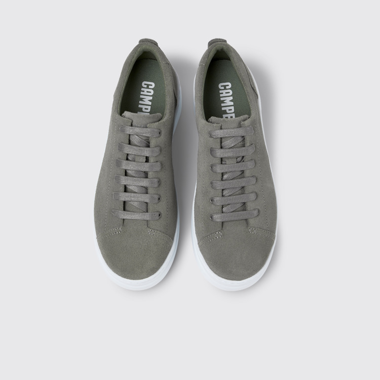 Overhead view of Runner Up Gray nubuck sneakers for women