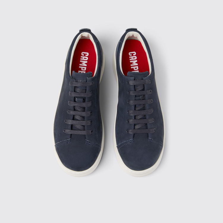 Overhead view of Runner Up Blue Nubuck Sneakers for Women.