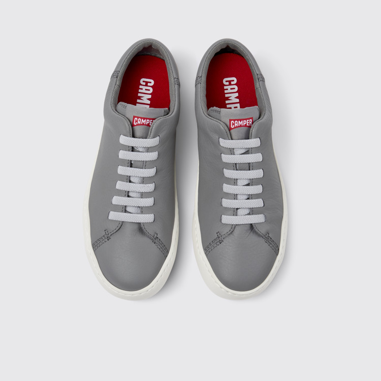 Overhead view of Peu Touring Gray Leather Sneaker for Women