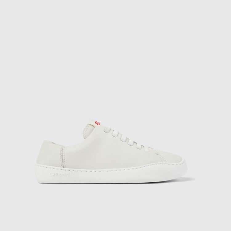 Side view of Peu Touring White Leather Sneakers for Women.