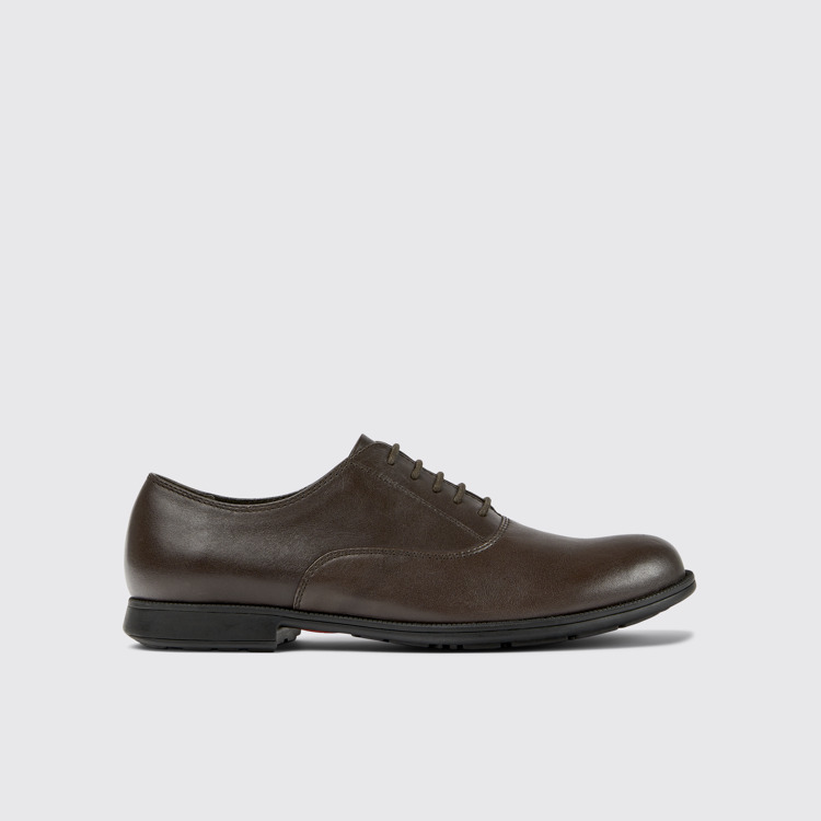 Side view of Mil Brown leather shoes for women