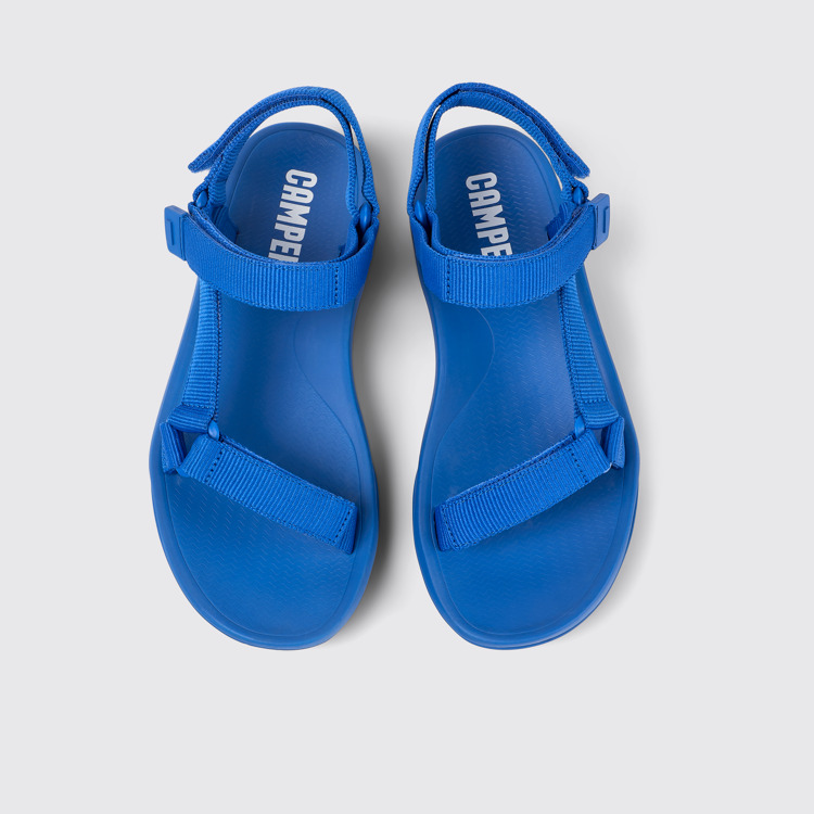 Overhead view of Match Blue Textile Sandal for Women