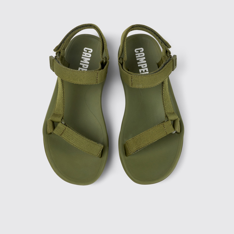 Overhead view of Match Green Textile Sandal for Women