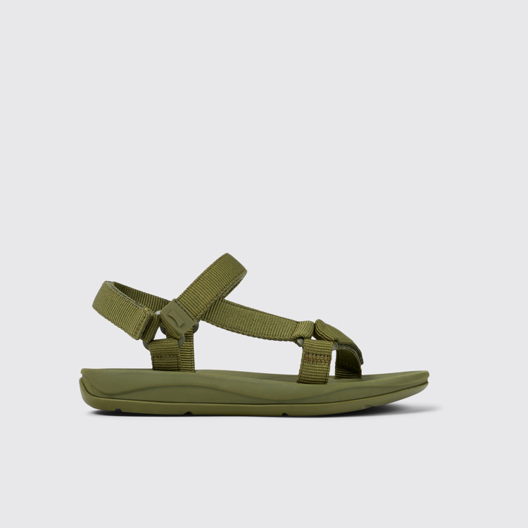 Side view of Match Green Textile Sandal for Women