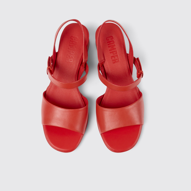 Overhead view of Katie Red sandal for women