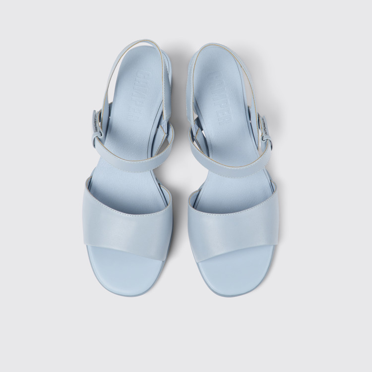 Overhead view of Katie Blue leather sandals for women