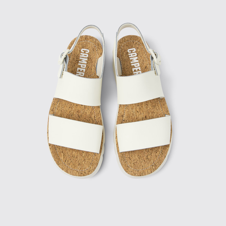 Oruga Sandales en cuir blanc pour femme