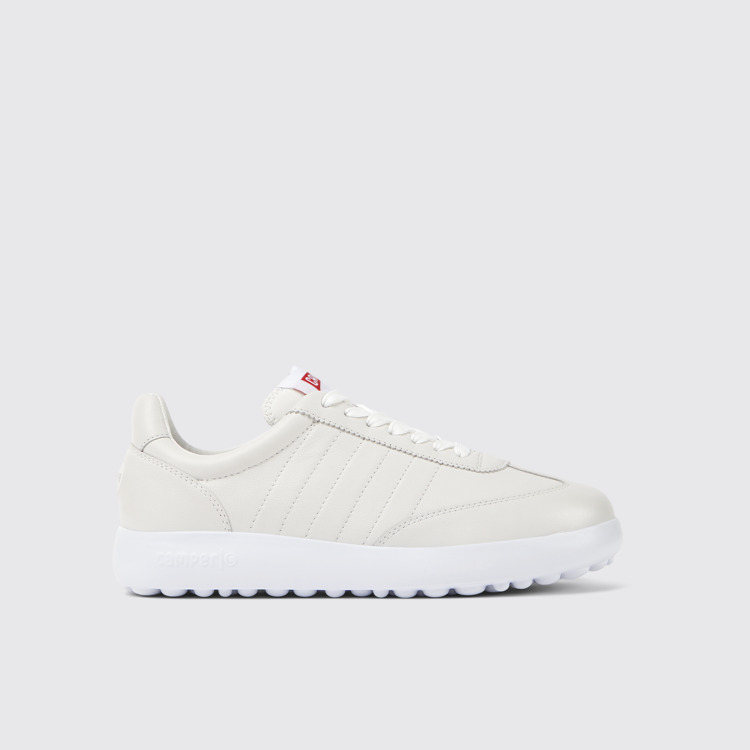 Side view of Pelotas XLite White Leather and Textile Sneakers for Women