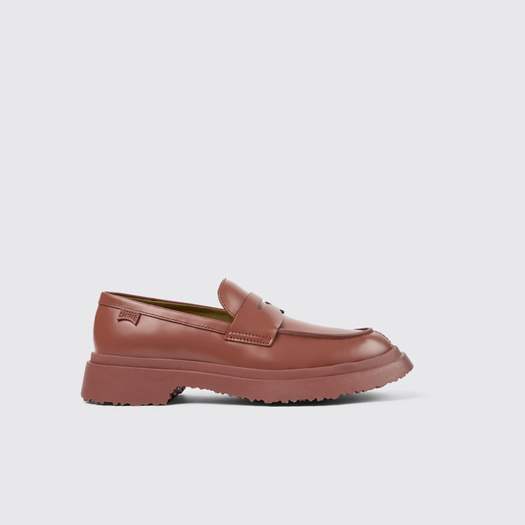 Side view of Walden Red Leather Loafer for Women