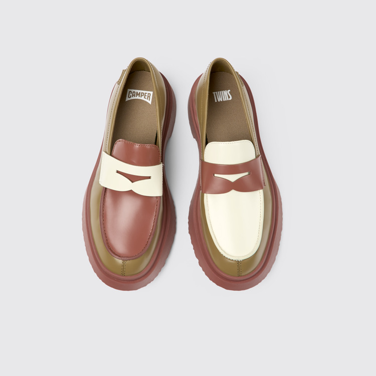 Overhead view of Twins Multicolored Leather Loafer for Women