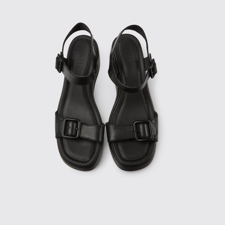 Overhead view of Kaah Black sandal for women