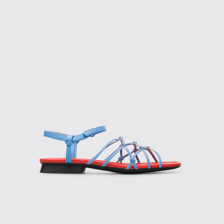 Side view of Casi Myra Light blue sandal for women