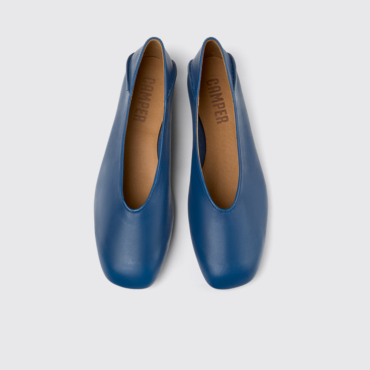 Casi Myra Ballerines en cuir bleu pour femme