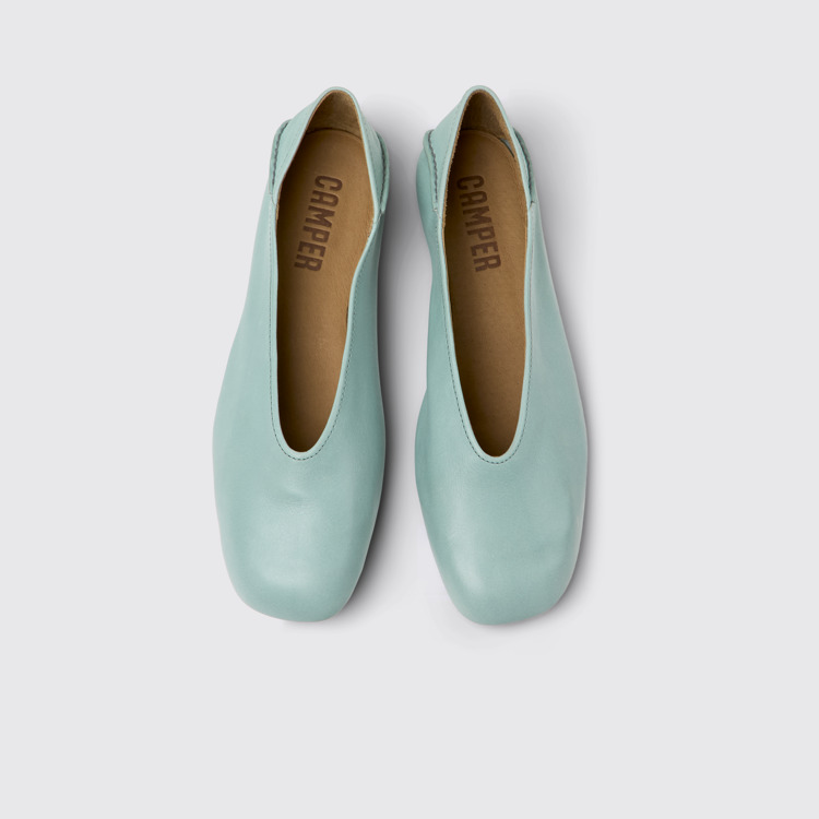 Casi Myra Mocassins/ballerines en cuir vert pour femme.