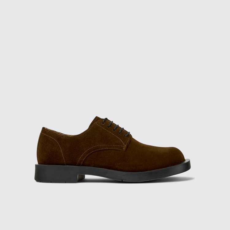 Side view of MIL 1978 Brown nubuck shoes for women