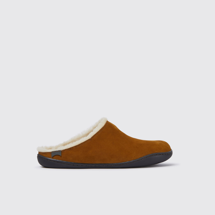 Side view of Peu Brown nubuck shoes for women