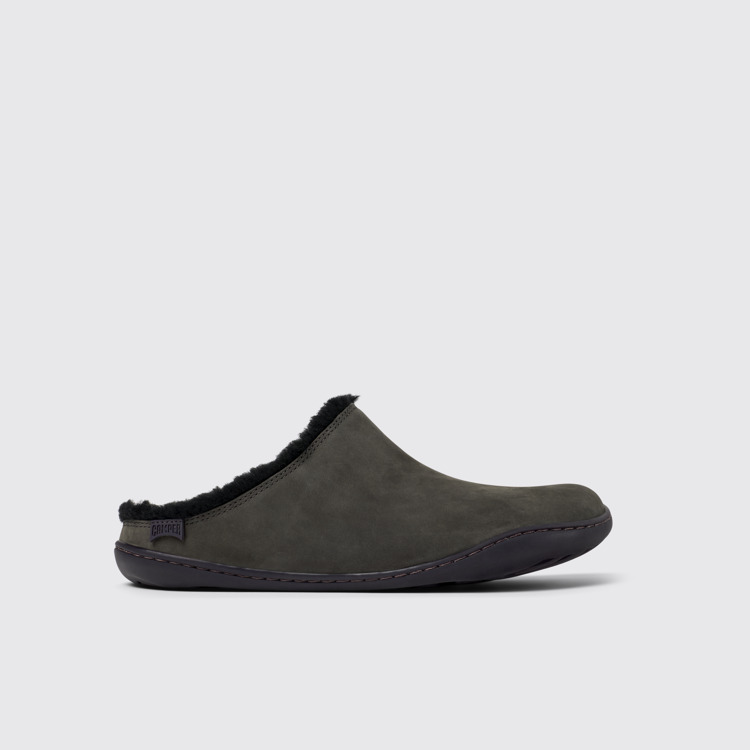 Side view of Peu Gray Nubuck Clogs for Women