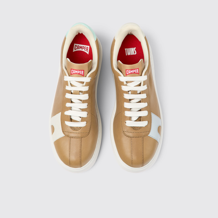 Twins Sneaker de piel marrón para mujer