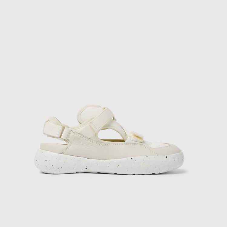 Side view of Peu Stadium White semi-open sneakers for women