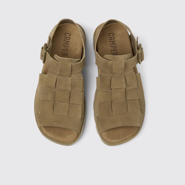 Overhead view of Brutus Sandal Brown Nubuck Sandal for Women