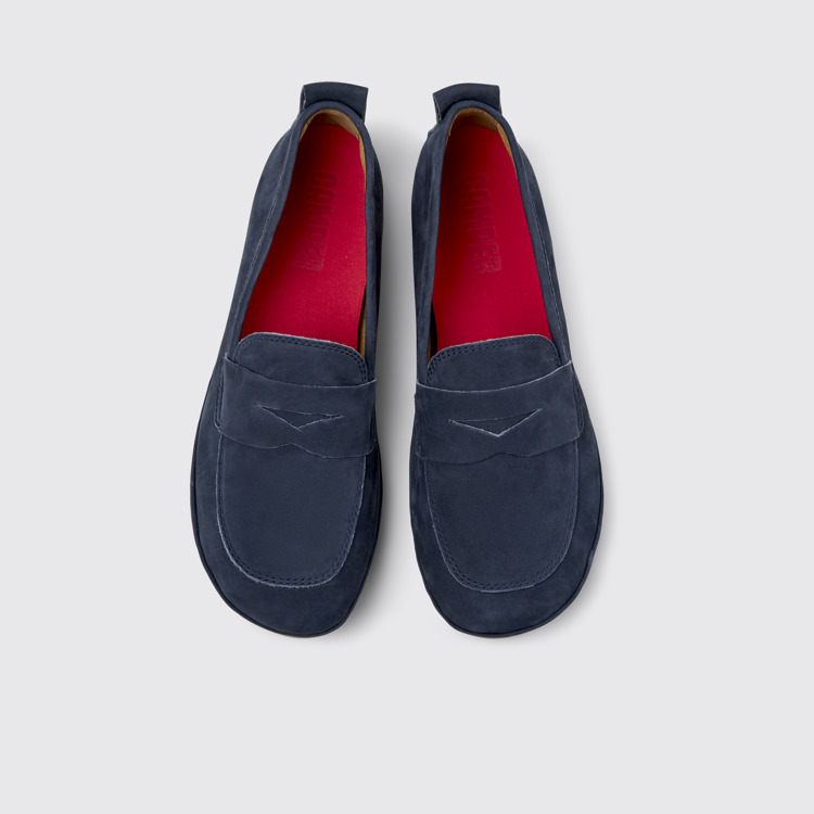 Overhead view of Twins Blue Nubuck Women's Shoe.