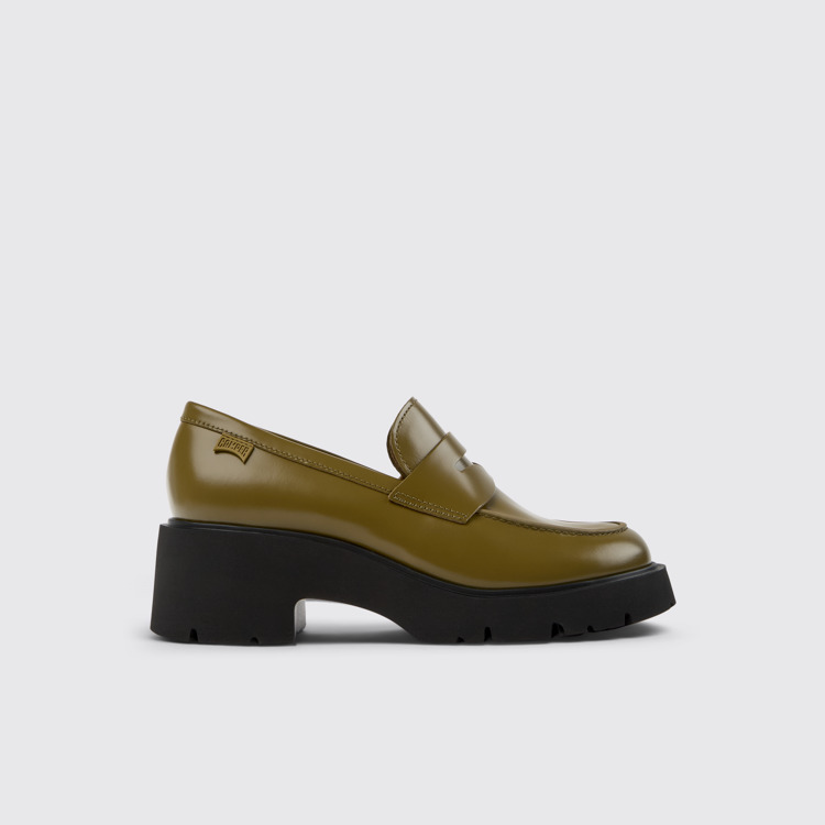 Milah Mocassins/ballerines en cuir vert pour femme.