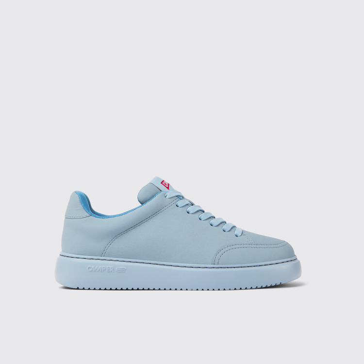 Side view of Runner K21 Blue leather sneakers for women