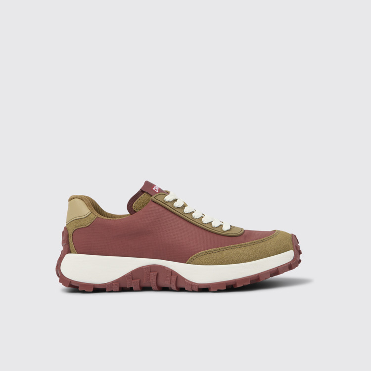 Side view of Drift Trail VIBRAM Red Textile/Nubuck Sneaker for Women