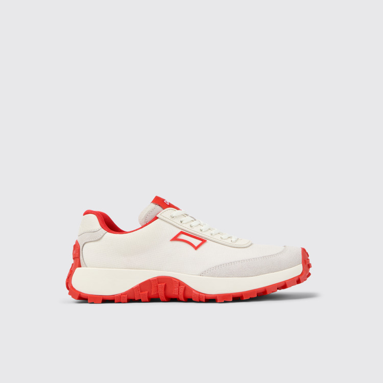 Drift Trail VIBRAM White Recycled PET and Nubuck Women's Sneakers.側面