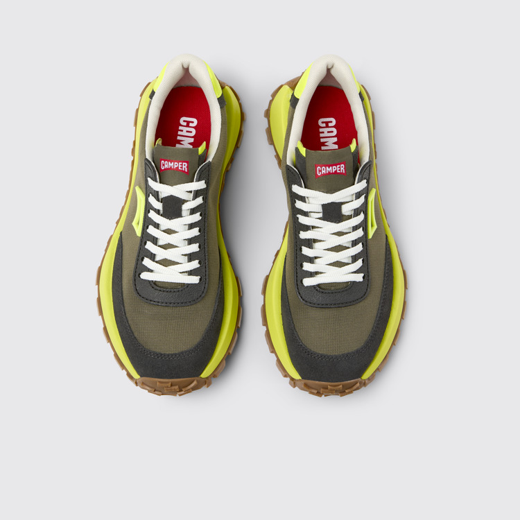 Overhead view of Drift Trail VIBRAM Multicolor Recycled PET and Nubuck Women's Sneakers.