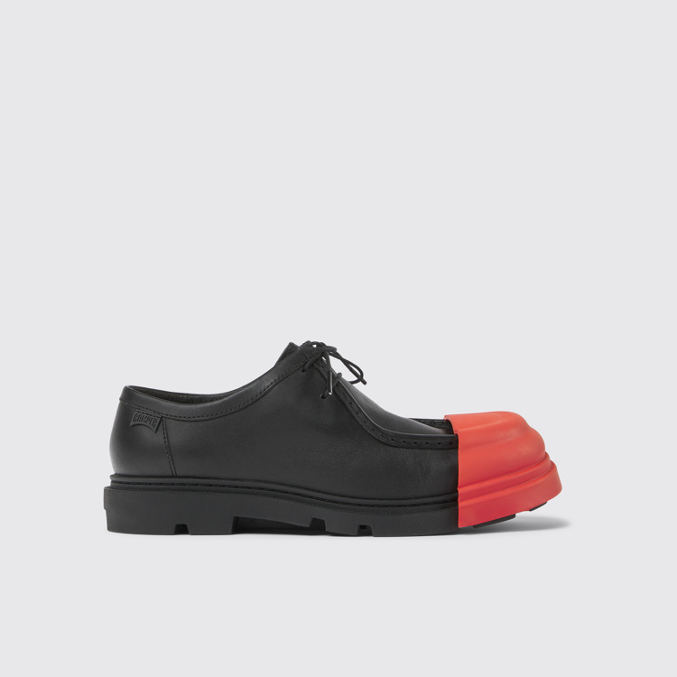 Side view of Junction Black leather shoes for women