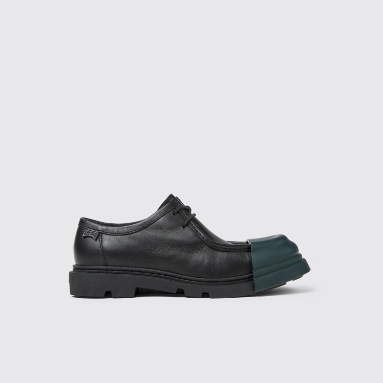 Side view of Junction Black leather shoes for women