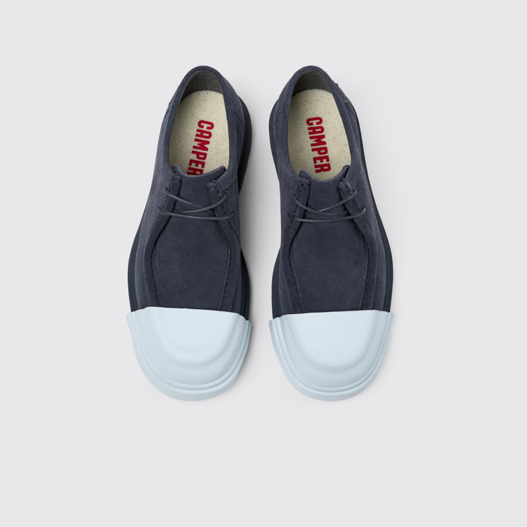 Overhead view of Junction Blue nubuck shoes for women